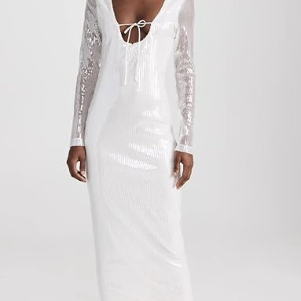 White Sequin Maxi Dress - Picture 6 of 7